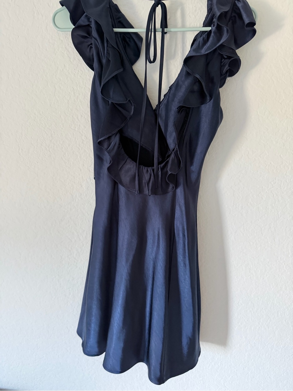 Princess Polly Navy Ruffle Backless Dress